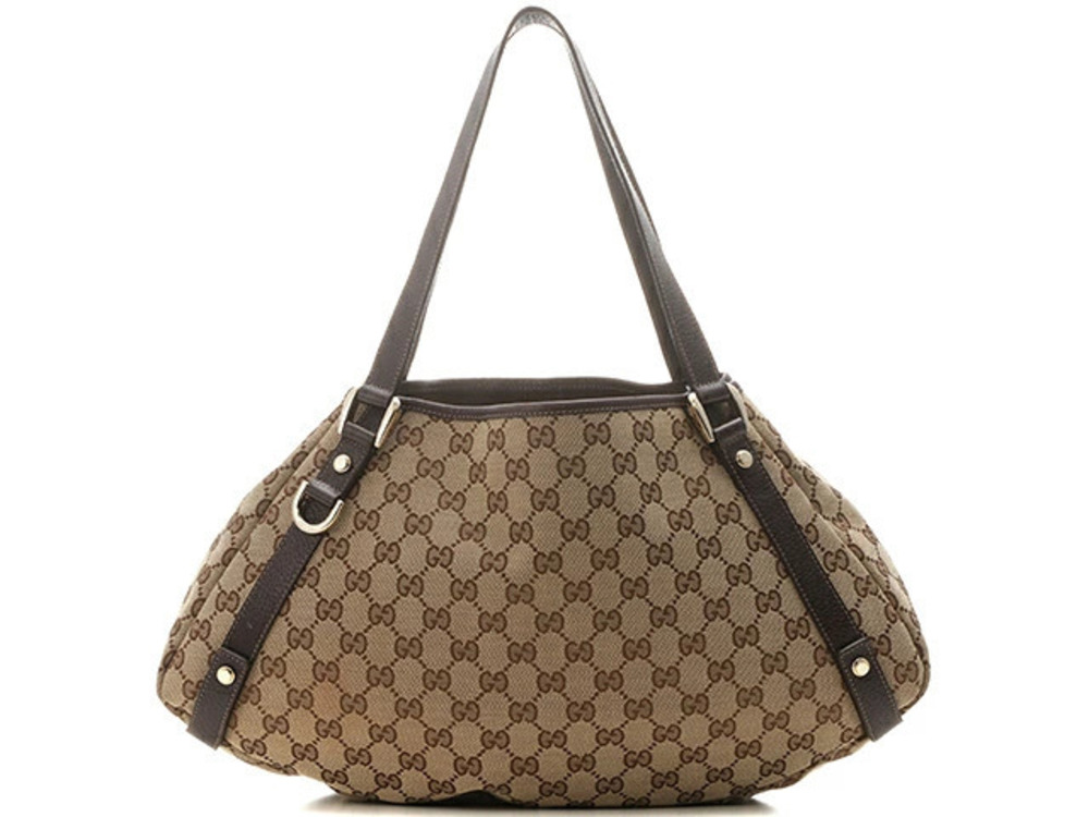 Gucci Shoulder Bag Dark Brown Beige Cream GG Canvas KR